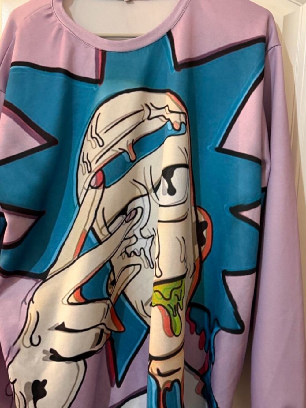 Rick and Morty Melting Rick Long Sleeve Shirt 5XL Graphic Adult Unbranded